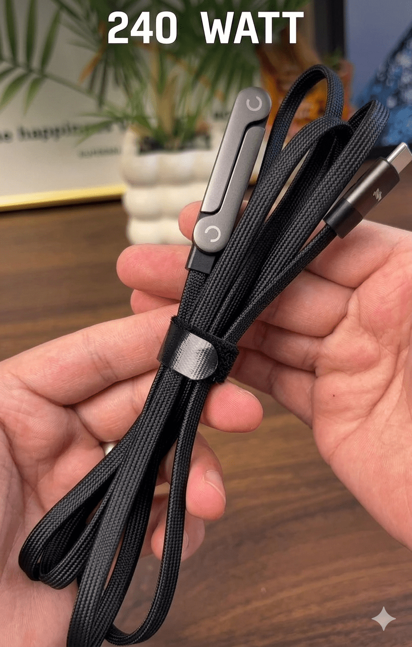 240W Fast Charging Cable with Stand - QurexHub
