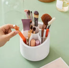 360° Rotating Makeup Brush & Cosmetic Organizer with Dome Lid - QurexHub