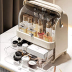Large Transparent Makeup Organizer with 2 Drawers & Flip Lid - QurexHub