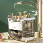 Luxury Dome Lid Makeup Organizer with Side Holders & Gold Feet - QurexHub