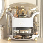 Luxury Dome Lid Makeup Organizer with Side Holders & Gold Feet - QurexHub
